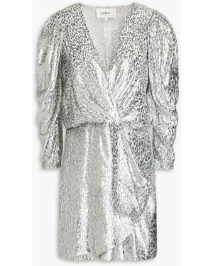Ba&sh Divina Wrap-effect Fil Coupé Chiffon Mini Dress - White