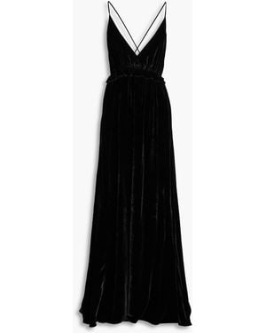 Ulla Johnson Lavinia Ruffled Velvet Gown - Black