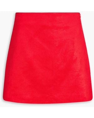 Ganni Cotton-blend Corduroy Mini Skirt - Red