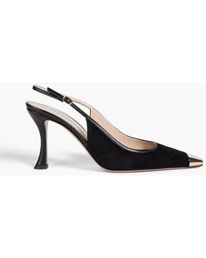 Alexandre Birman Olivia Embellished Suede Slingback Court Shoes - Black