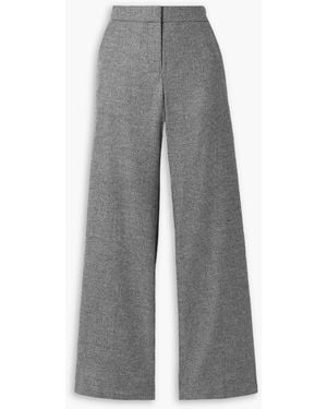 La Ligne Cadet Herringbone Woven Wide-Leg Trousers - Grey