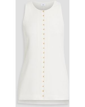 Adam Lippes Nazra Wool-Crepe Top - White
