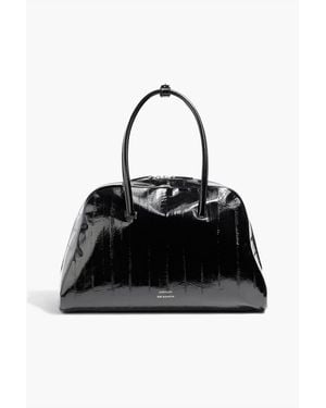 Loulou de Saison Jester Eel-Effect Patent-Leather Tote - Black