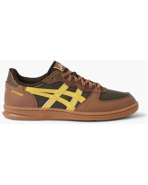 Asics Skyhand Og Leather And Suede Sneakers - Brown