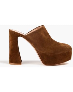 Gianvito Rossi Mules aus veloursleder mit plateau - Braun