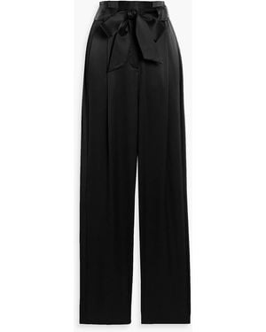Michelle Mason Duchesse Silk-Satin Tapered Pants - Black