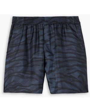 Stella McCartney Shorts aus seide mit zebraprint - Blau