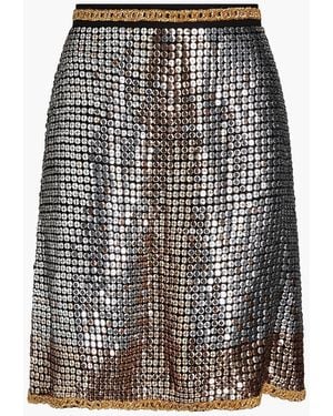 Elie Saab Embellished Tulle Mini Skirt - Gray