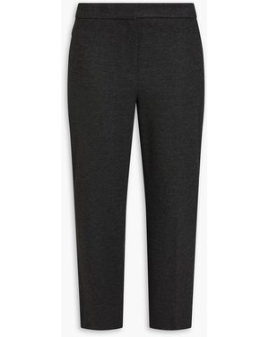 Theory Cropped Jacquard Bootcut Pants - Black