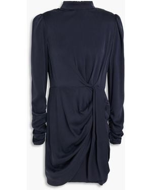 Zimmermann Draped Silk-Blend Mini Dress - Blue