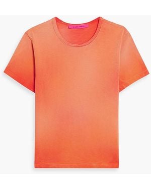 The Elder Statesman Sunbleach Dégradé Cotton And Cashmere-Blend Jersey T-Shirt - Orange