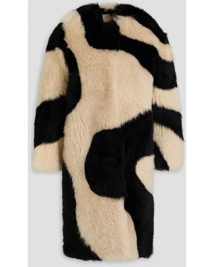 Zimmermann Two-Tone Shearling Coat - Black