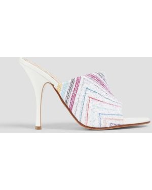 Missoni Sequined Crochet-knit Mules - White