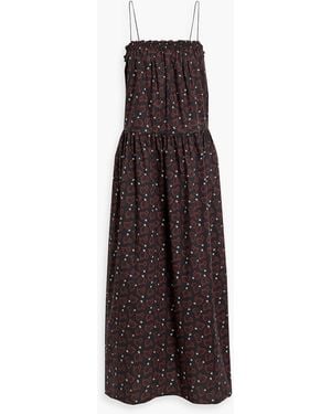 Matteau Printed Cotton-Poplin Maxi Dress - Purple