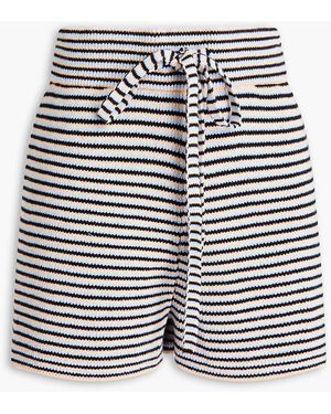 A.L.C. Striped Cotton-blend Shorts - Blue
