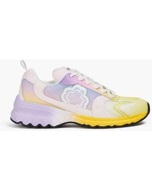 Maje Suede, Leather And Shell Trainers - Multicolour