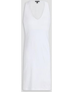 James Perse Lotus Cotton-Blend Jersey Mini Dress - White