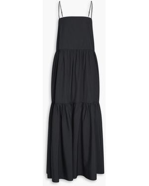 Rag & Bone Sage gestuftes maxikleid aus baumwollpopeline - Schwarz