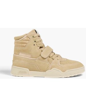 Isabel Marant Alsee Perforated Suede High-Top Trainers - Natural