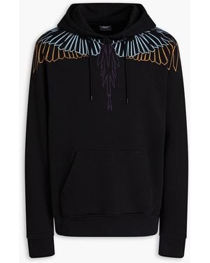 Marcelo Burlon Printed French Cotton-Terry Hoodie - Black