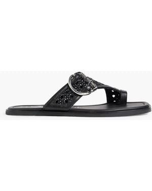 3.1 Phillip Lim Z-Strap Macramé Leather Sandals - Black