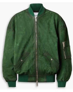Halfboy Oversized Suede Bomber Jacket - Green