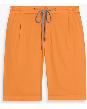 Canali Cotton-Blend Twill Shorts - Orange