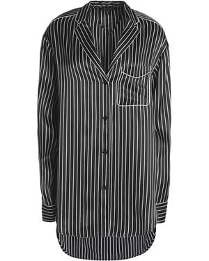 Rag & Bone Striped Silk-Satin Top - Black