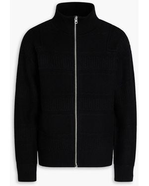 Rag & Bone Colton Jacquard-Knit Merino Wool-Blend Zip-Up Sweater - Black