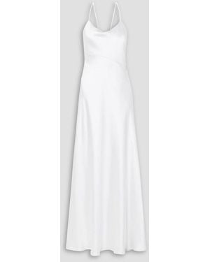 Galvan London Spetses Open-back Silk-satin Gown - White