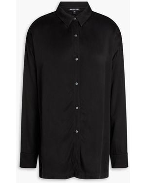 James Perse Cupro And Modal-blend Satin-twill Shirt - Black