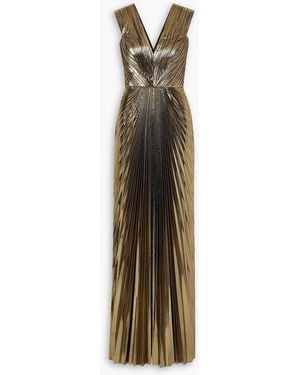 SemSem Plissé-lamé Gown - Metallic