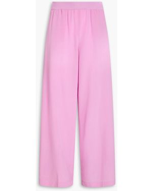 JOSEPH Hulin Silk Crepe De Chine Wide-Leg Pants - Pink