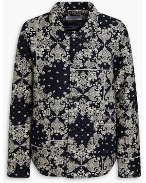 Officine Generale Paisley-print Cotton-twill Jacket - Black