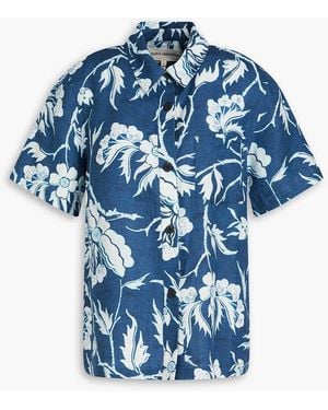 Mara Hoffman Otto Floral-print Hemp Shirt - Blue
