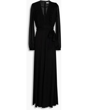 Diane von Furstenberg Lilac maxikleid aus satin und chiffon - Schwarz