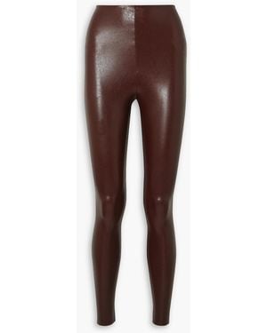 Commando Faux Stretch-leather leggings - Brown