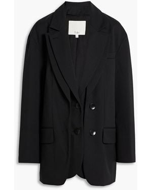 Tibi Layer Liam Wool-blend Blazer - Black
