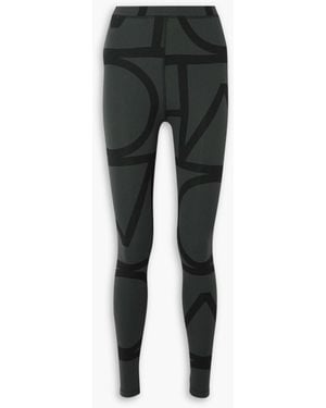 TOTEME Printed Stretch-jersey leggings - Black