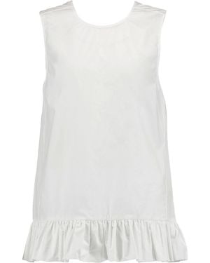 Marni Ruffle-Trimmed Cotton-Poplin Top - White