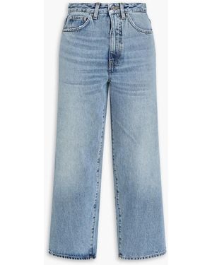 TOTEME Cropped High-Rise Straight-Leg Trousers - Blue