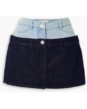 Dion Lee Panelled Two-tone Denim Mini Skirt - Blue