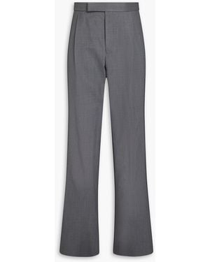Thom Browne Pleated Grain De Poudre Wool Pants - Gray