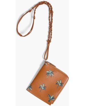 Jil Sander Printed Leather Passport Cover - Brown