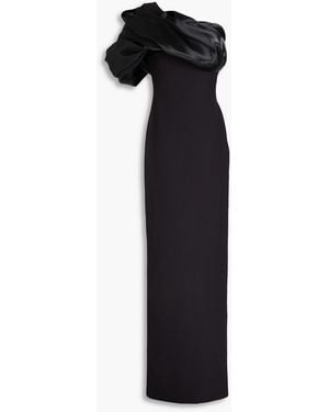 Safiyaa Porto One-Shoulder Organza Gown - Black