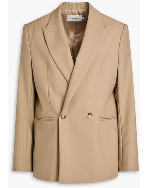 FRAME Double-Breasted Wool And Mohair-Blend Twill Blazer - Natural