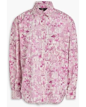 Maje Printed Cotton-Poplin Shirt - Pink