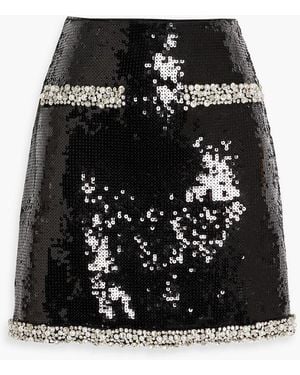 Veronica Beard Perry Sequined Crepe Mini Skirt - Black