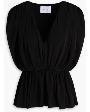 Esse Studios Bonachi Draped Jersey Top - Black