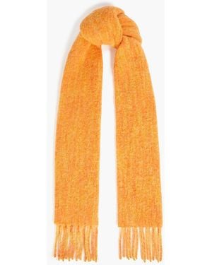 Sandro Frayed Felt Scarf - Orange